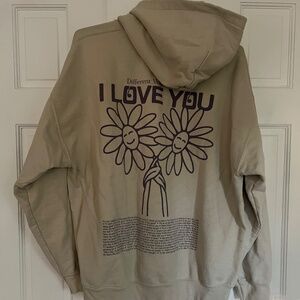 Lonely Ghost “this song reminds me of you” tan oversized sweatshirt